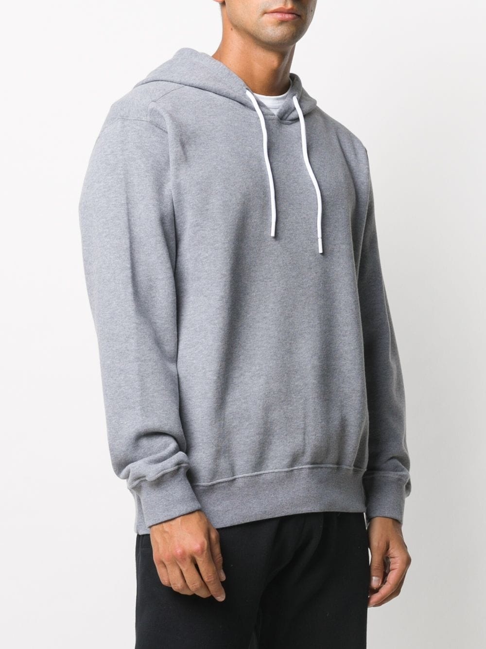 drawstring logo patch hoodie - 3