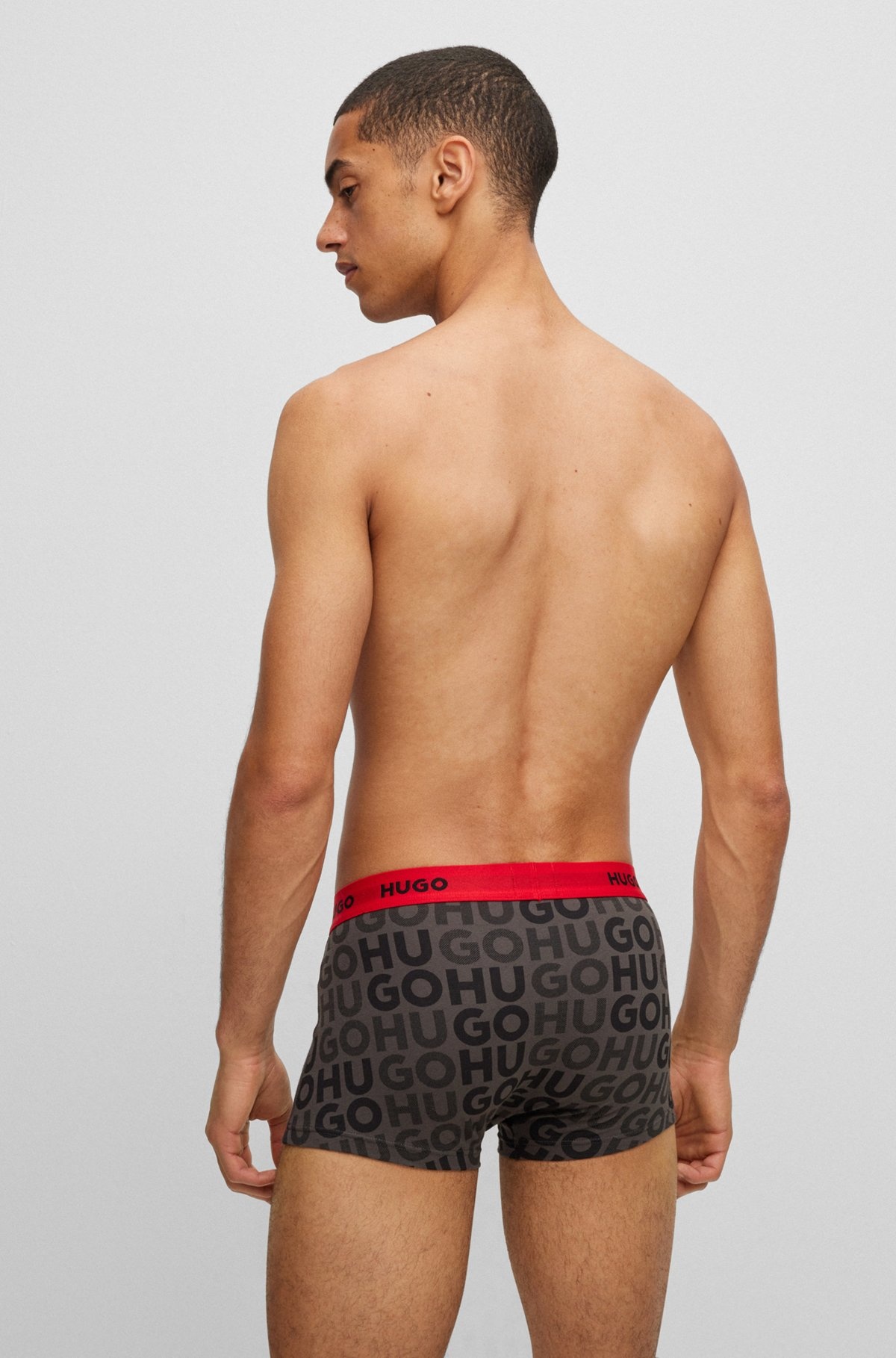TRIPLE-PACK OF STRETCH-COTTON TRUNKS WITH LOGO WAISTBANDS - 3
