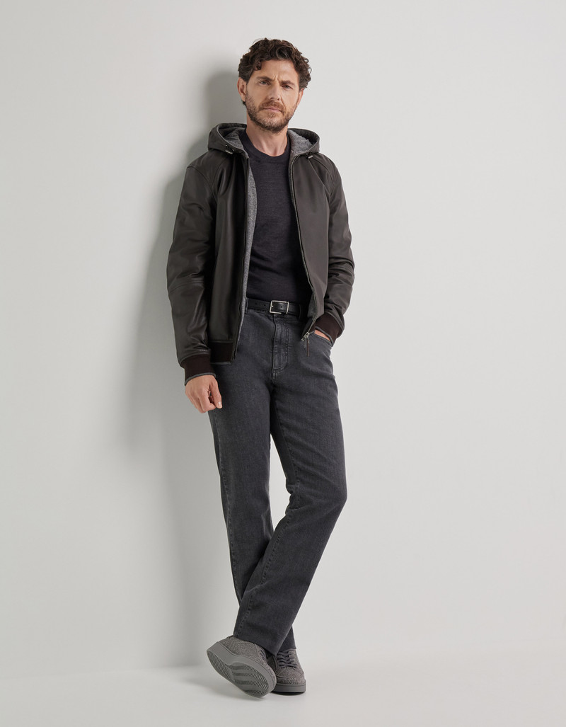 Canali GREY FIVE-POCKET DENIM PANTS outlook