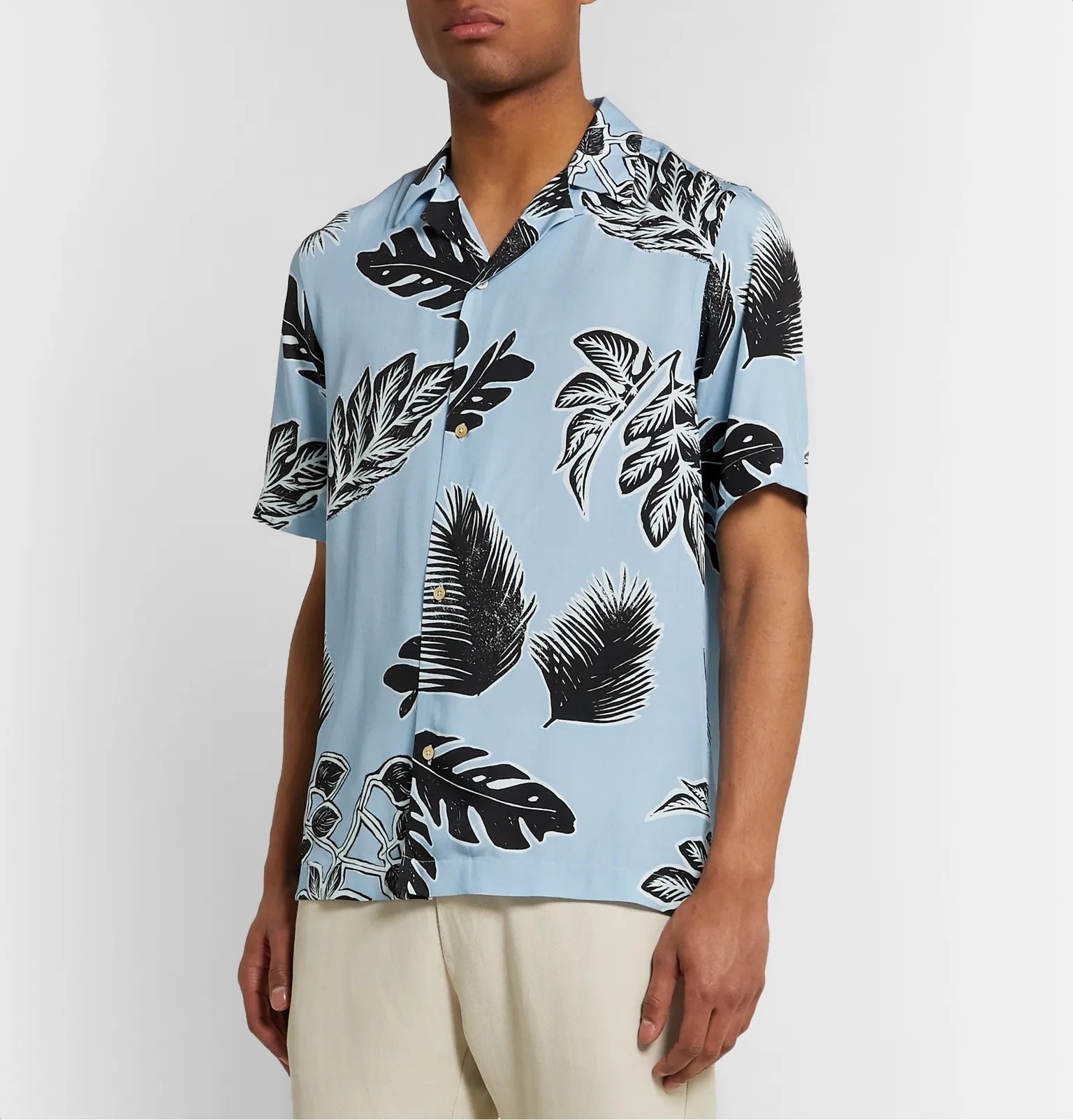 Camp-Collar Printed Woven Shirt - 4