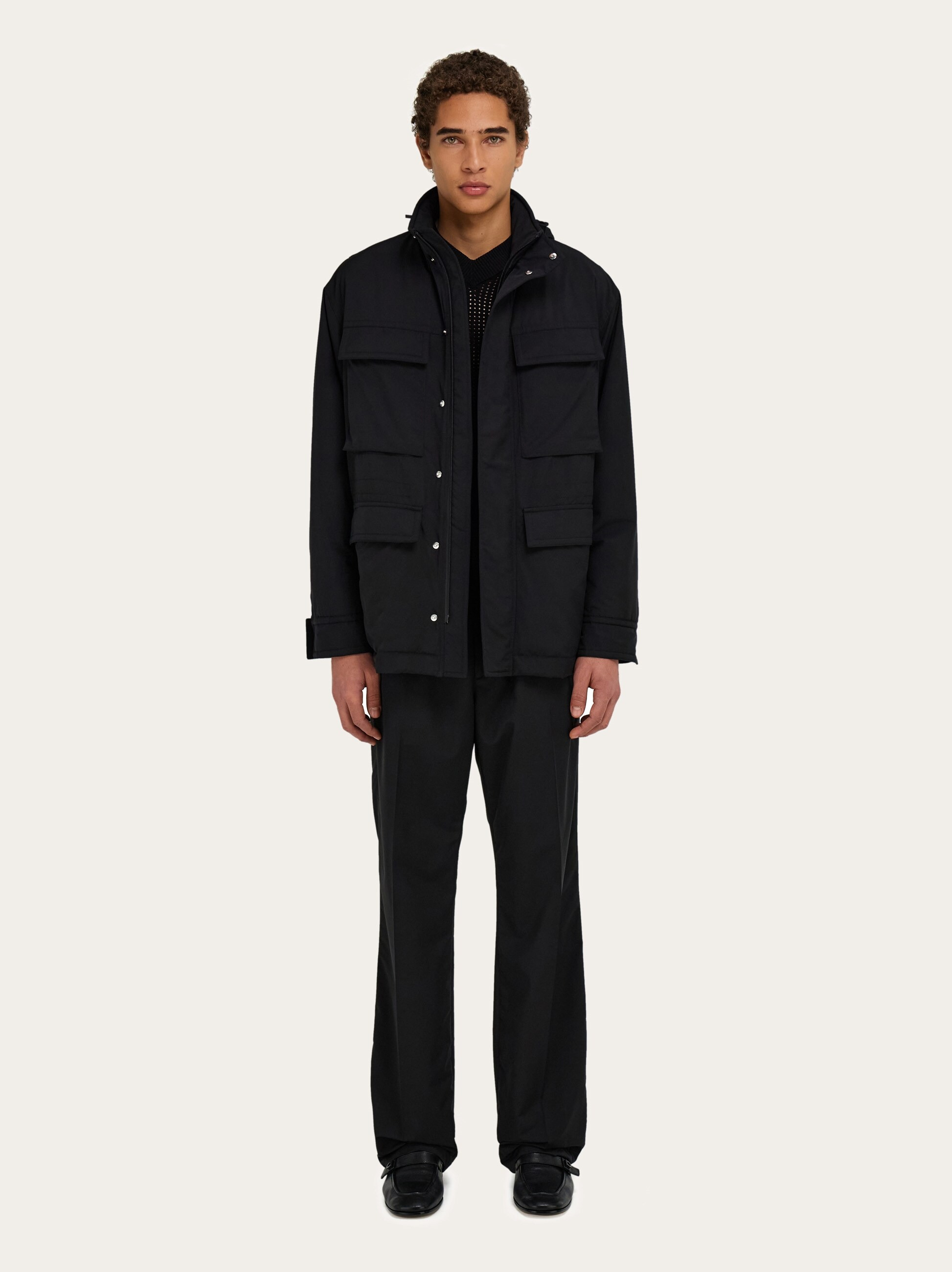Technical faille caban overcoat - 9