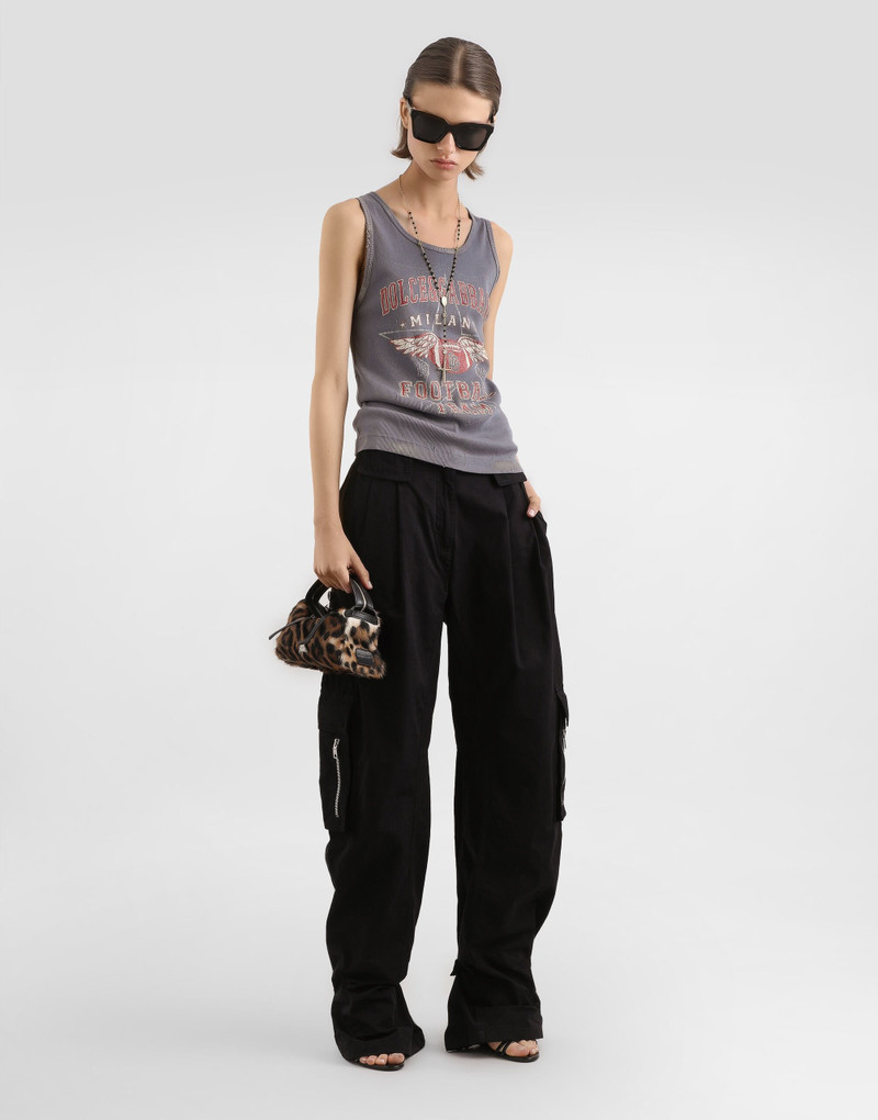 Dolce & Gabbana Ribbed tank top with distressed effect and print outlook