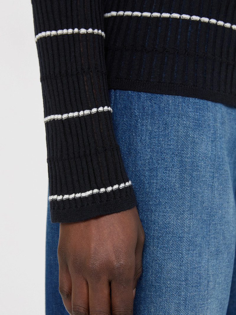 PEDONE Slim-fit wool and silk sweater - NAVY 5