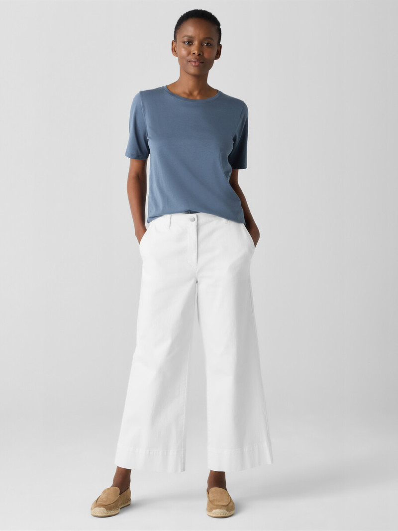 EILEEN FISHER Garment-Dyed Organic Cotton Denim Wide-Leg Jean outlook