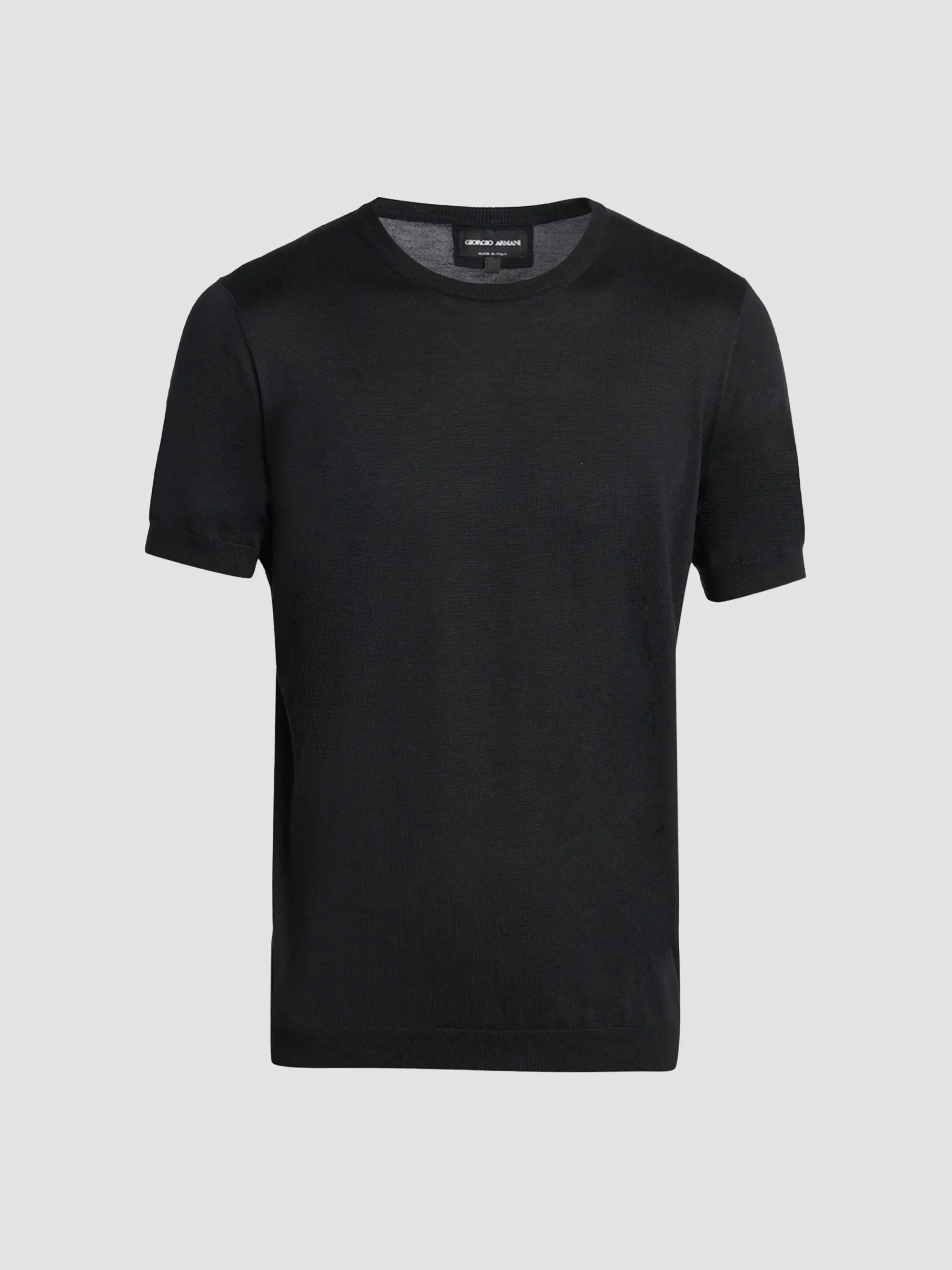 Men's Silk-Cotton Crewneck T-Shirt - Black Beauty - 1