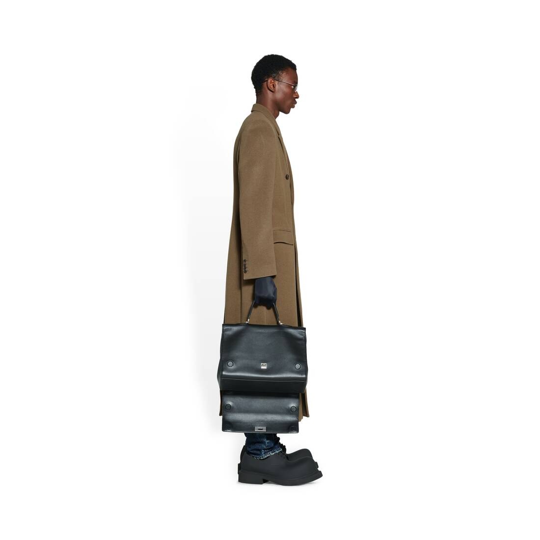 Men's Hourglass Coat in Dark Beige - 3