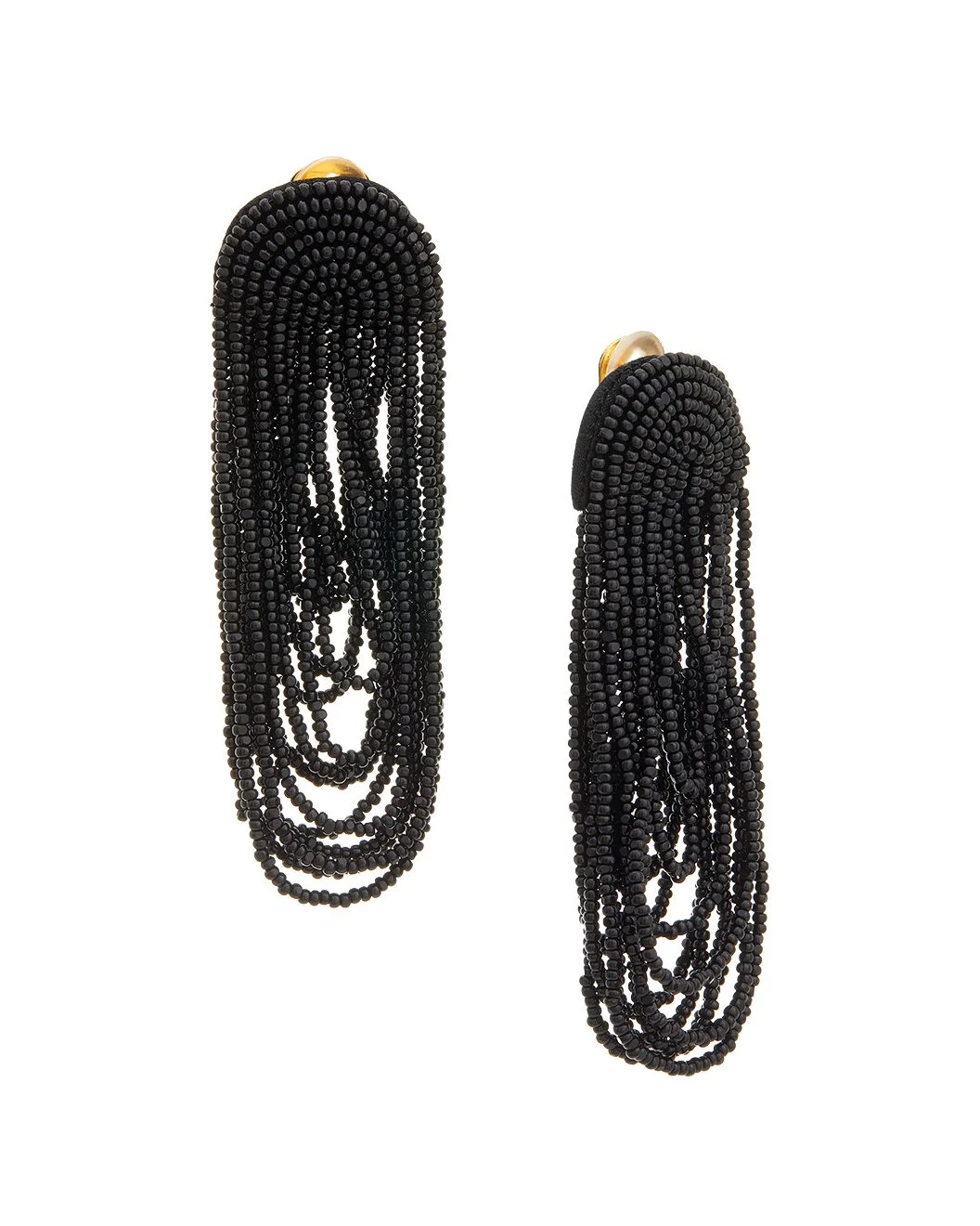Oscar de la Renta Beaded Double Curtain Earrings - 1