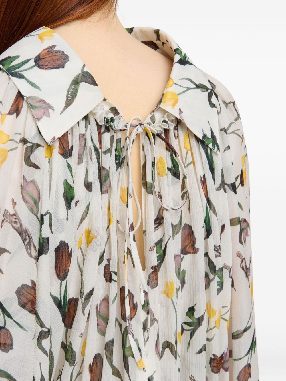 floral-print ruffled dress - 6