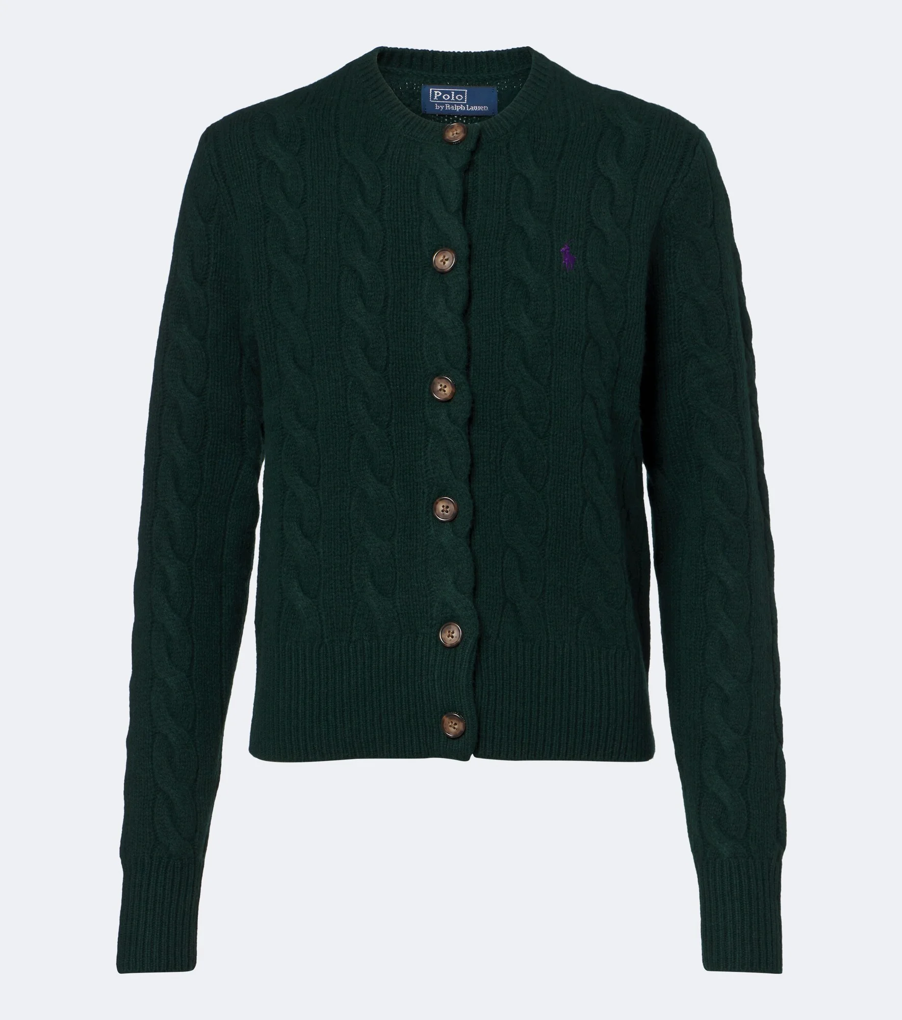Cable-knit wool and cashmere cardigan - 1