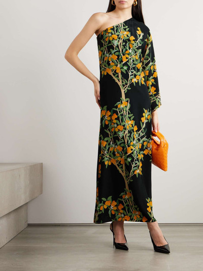 BERNADETTE Lola one-sleeve printed silk-crepe maxi dress outlook