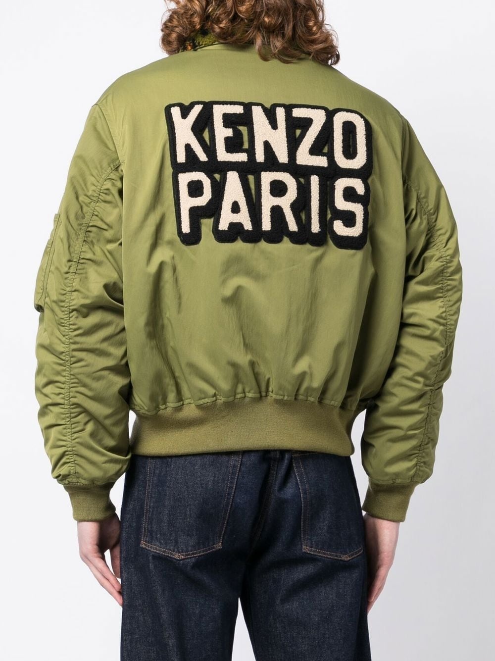 logo-embroidered bomber jacket - 4