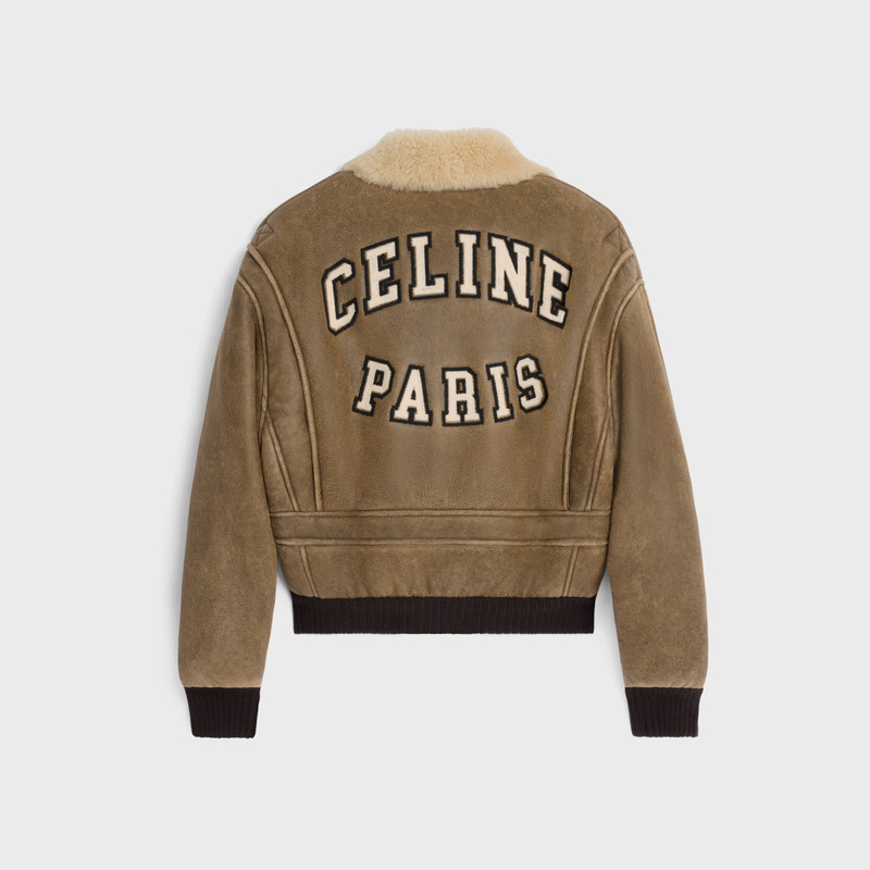 CELINE aviator blouson jacket in vintage shearling outlook