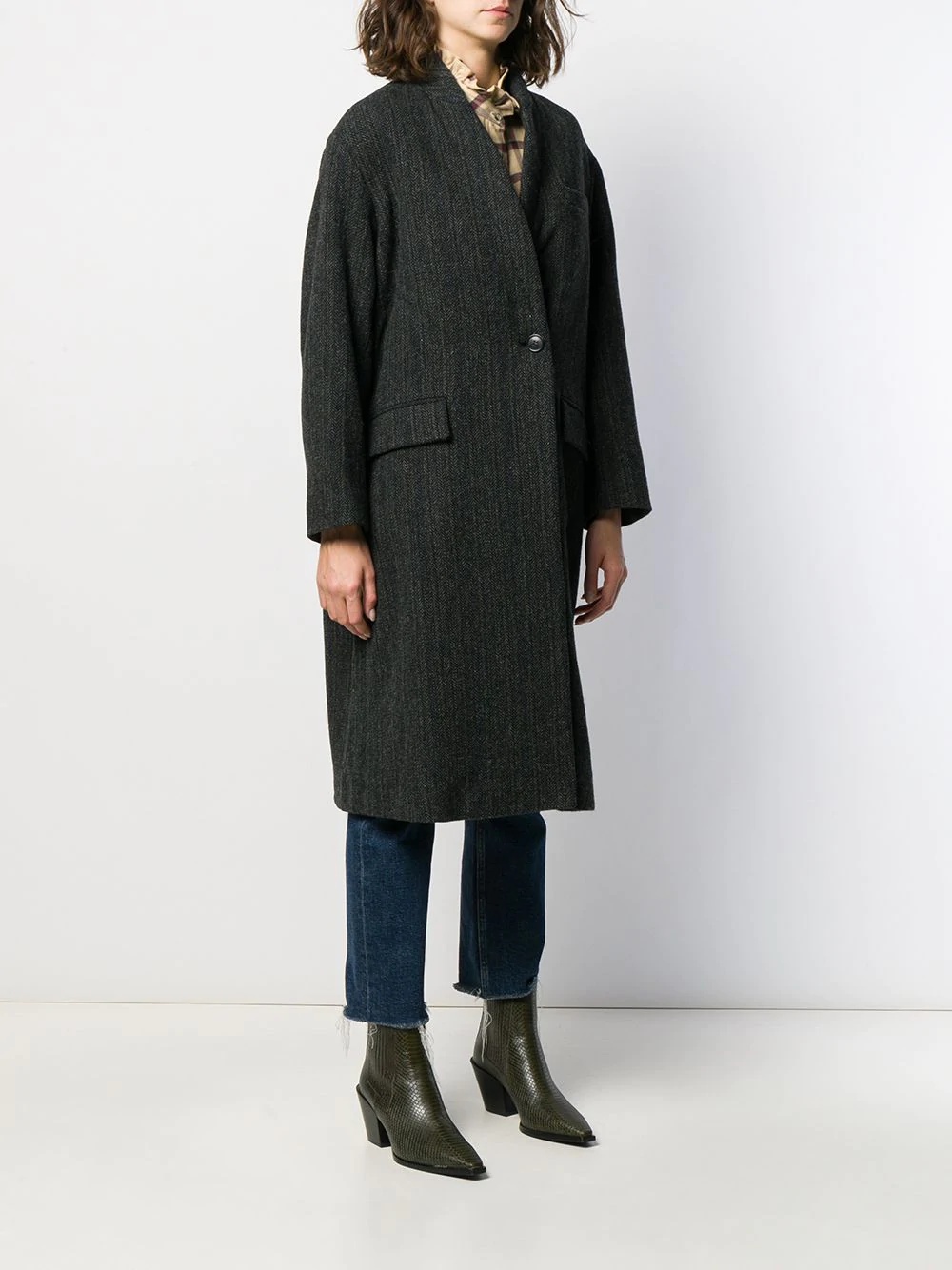 oversized single-breasted coat - 3