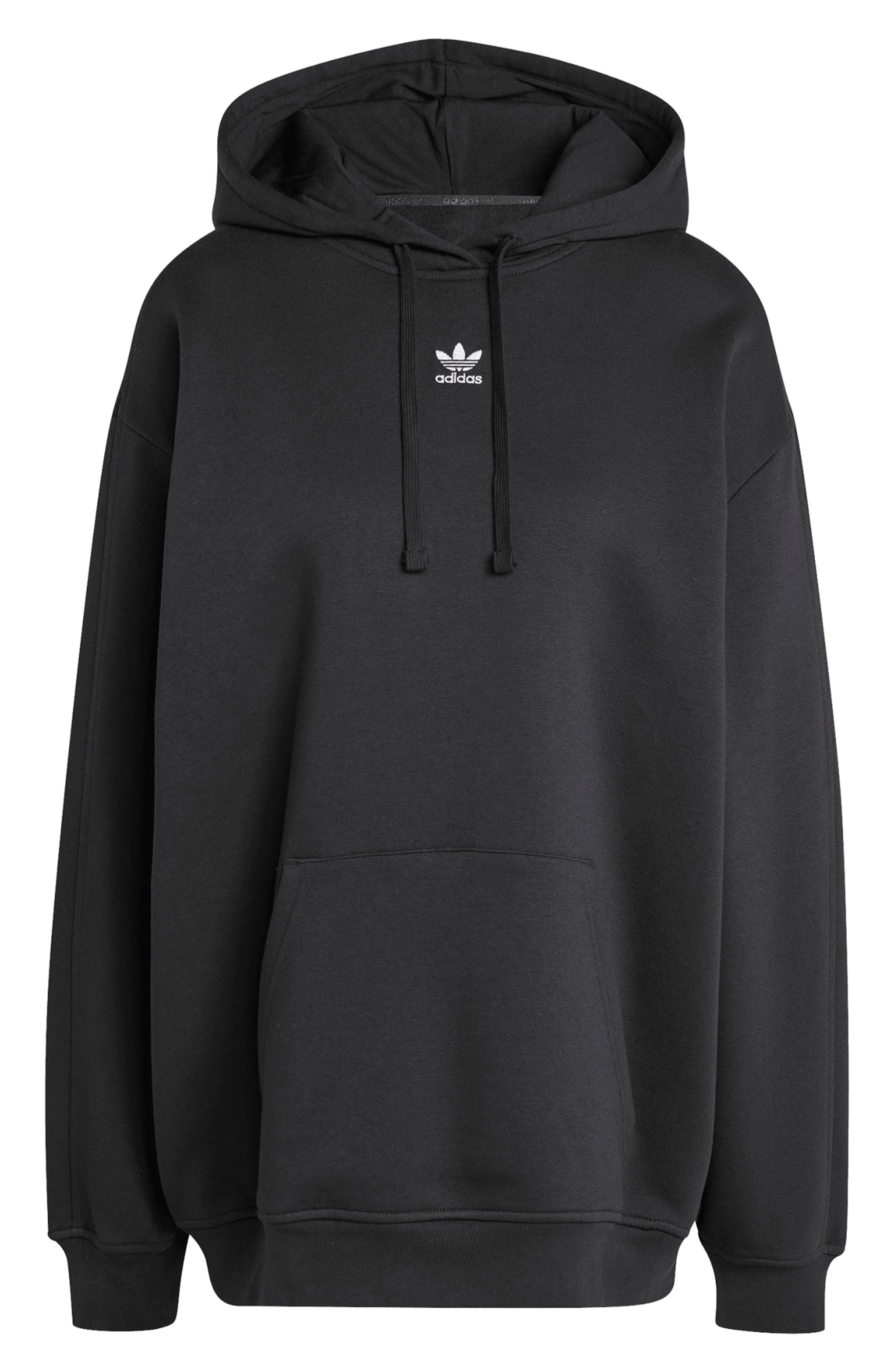 adidas Trefoil Essentials Oversized Lifestyle Hoodie in Black at Nordstrom - 4