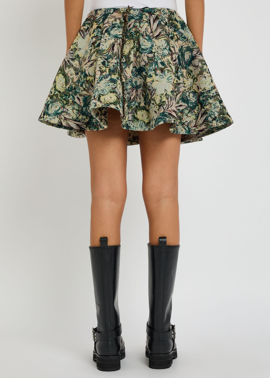 Ganni Tapestry Patterned-jacquard Woven Mini Circle Skirt - 3