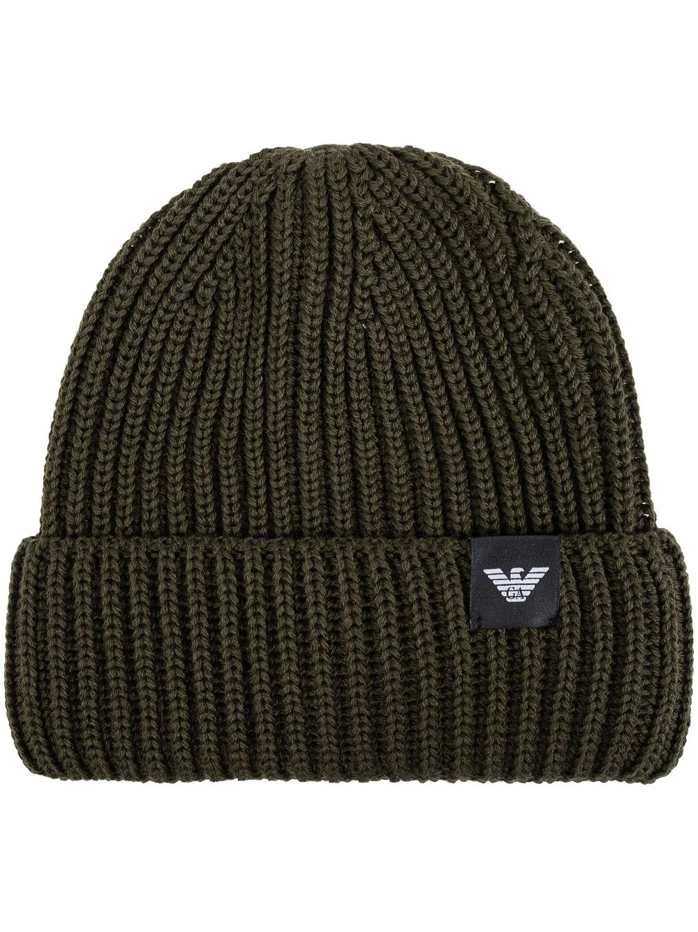 logo-patch knitted beanie - 1