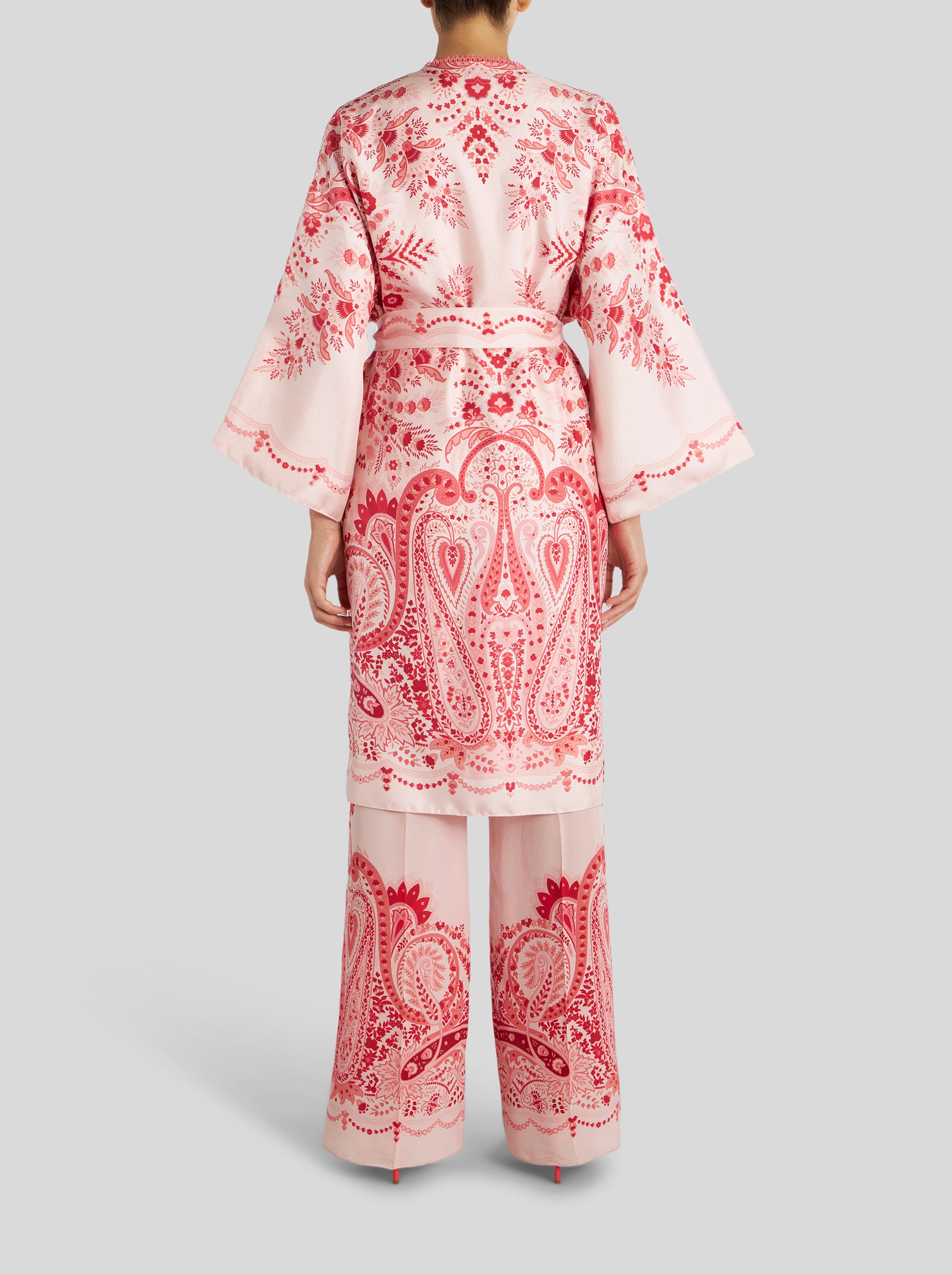 PAISLEY SILK DUSTER COAT - 4