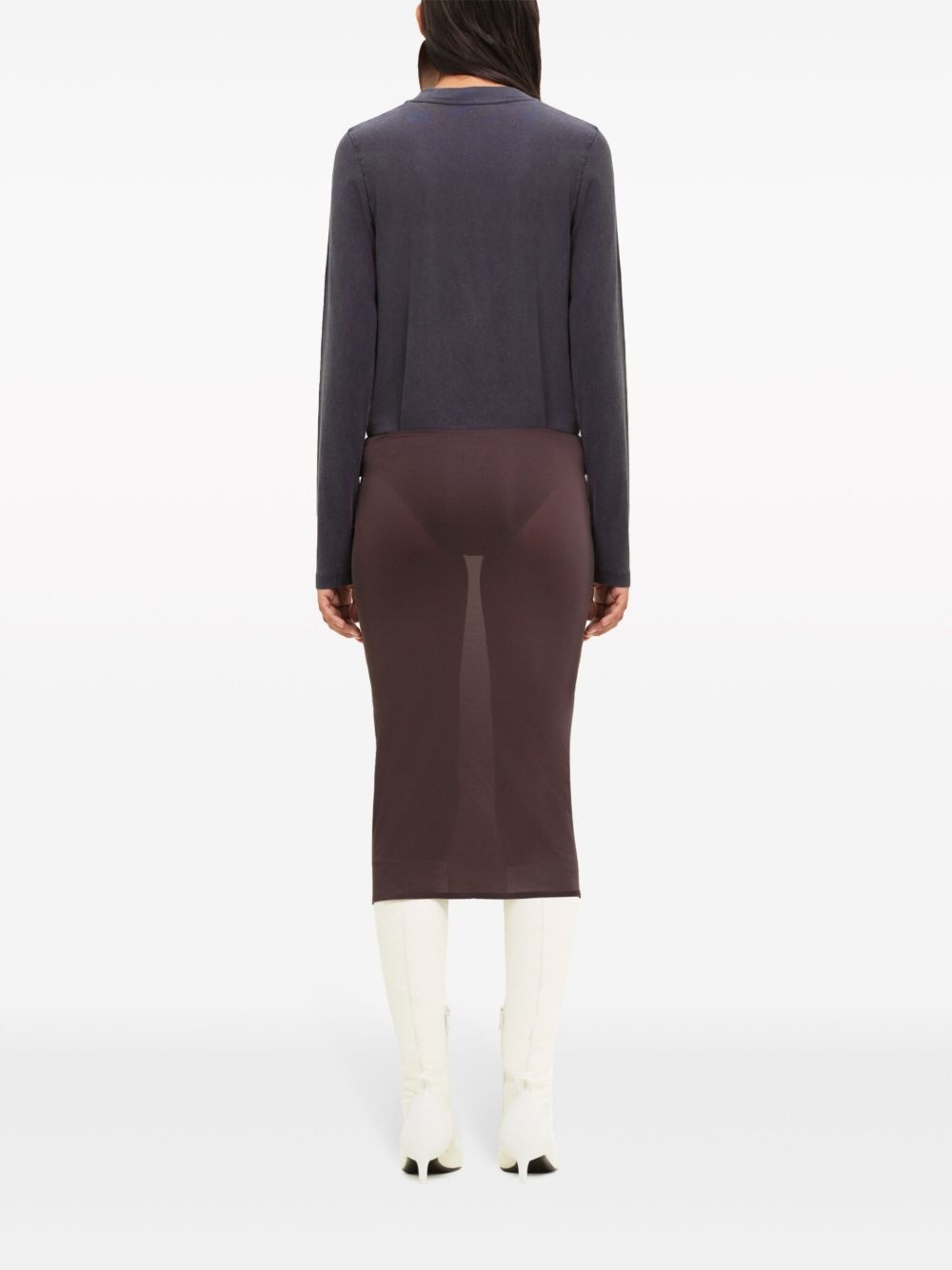 semi-sheer midi skirt - 4