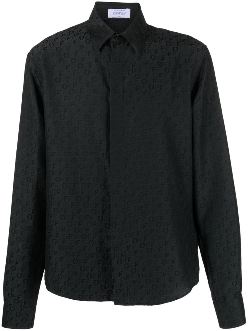 logo-print silk-cotton shirt 1