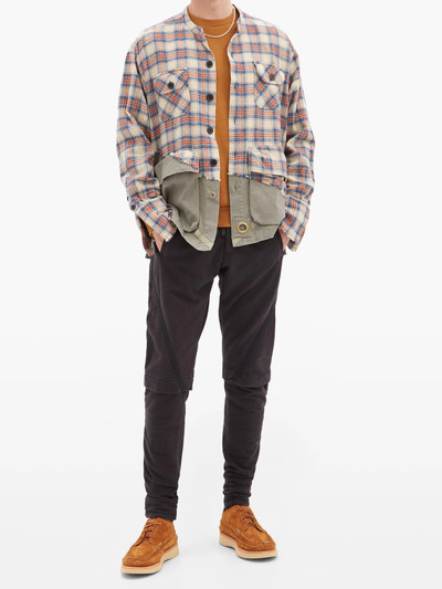 Greg Lauren Layered cotton-blend jersey track pants outlook