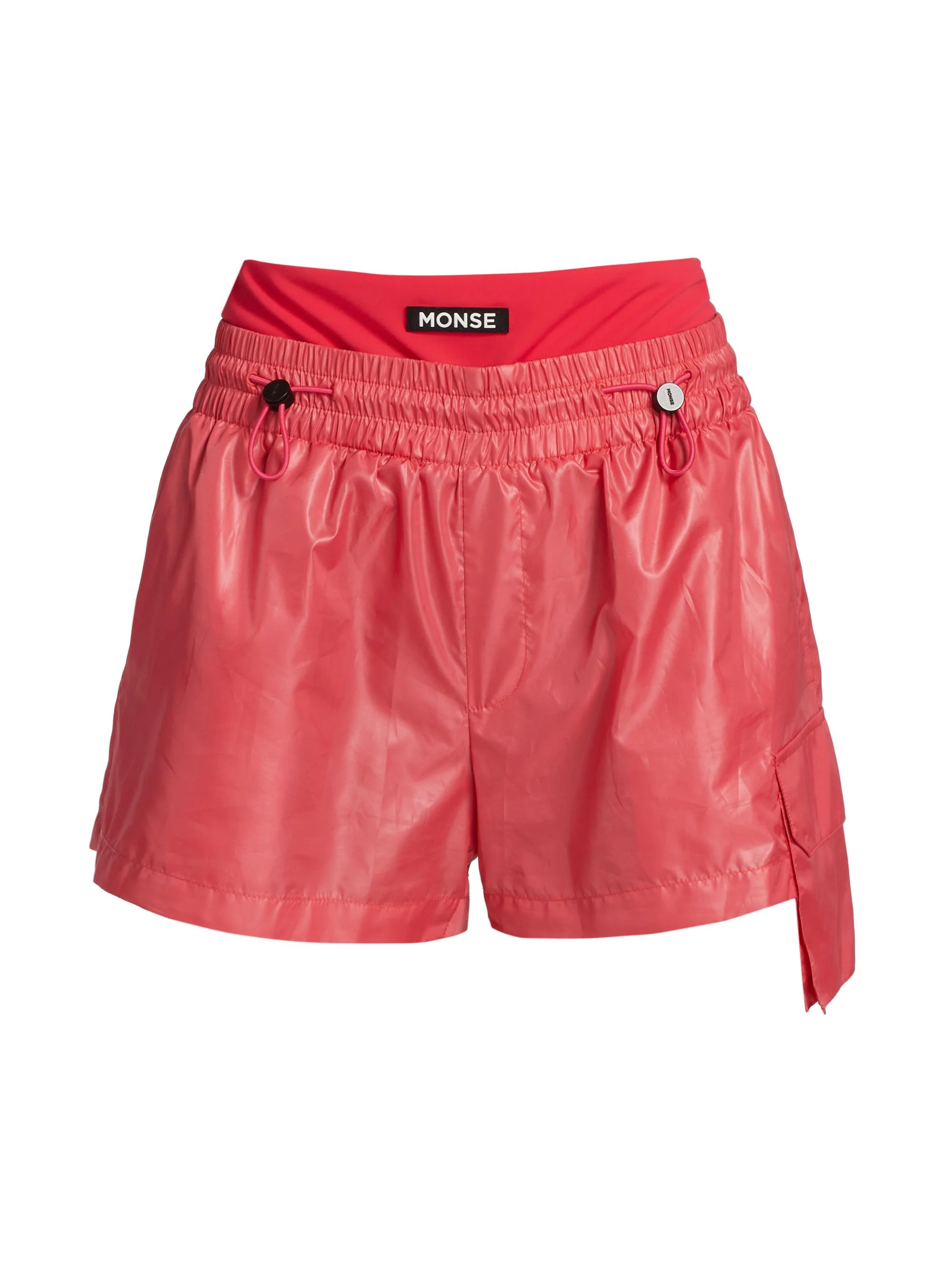 Women's Layered Toggle Shorts - Deep Pink - 1
