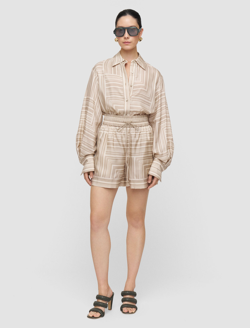 JOSEPH Laven Printed Silk Shorts outlook