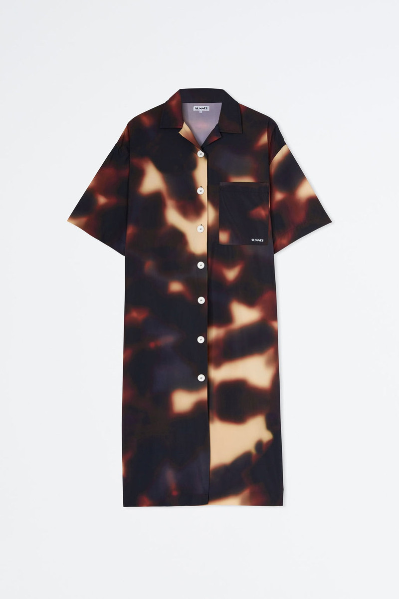 SUNNEI HAVANA NYLON SHIRT DRESS outlook