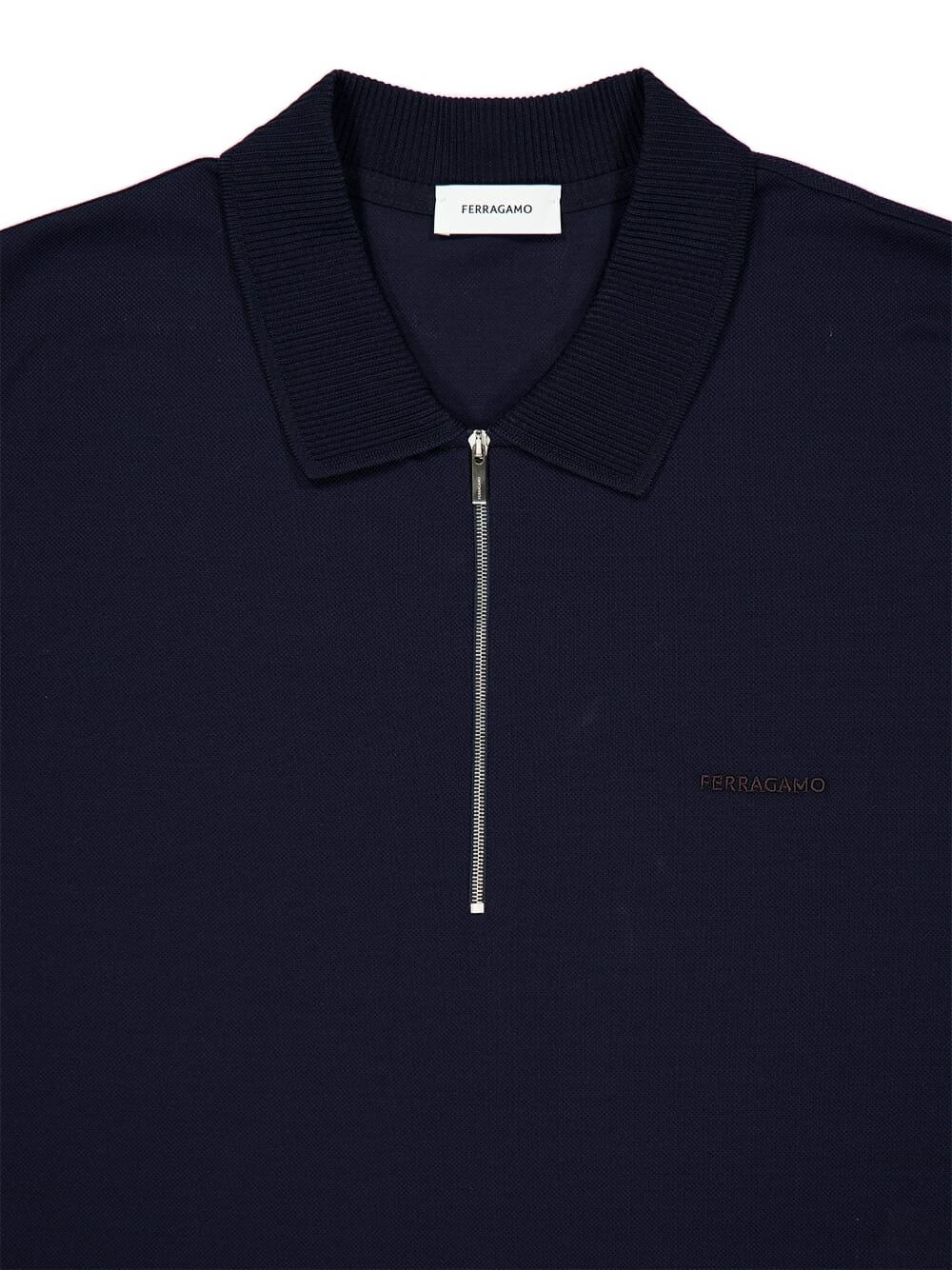 half-zip cotton polo shirt - 5
