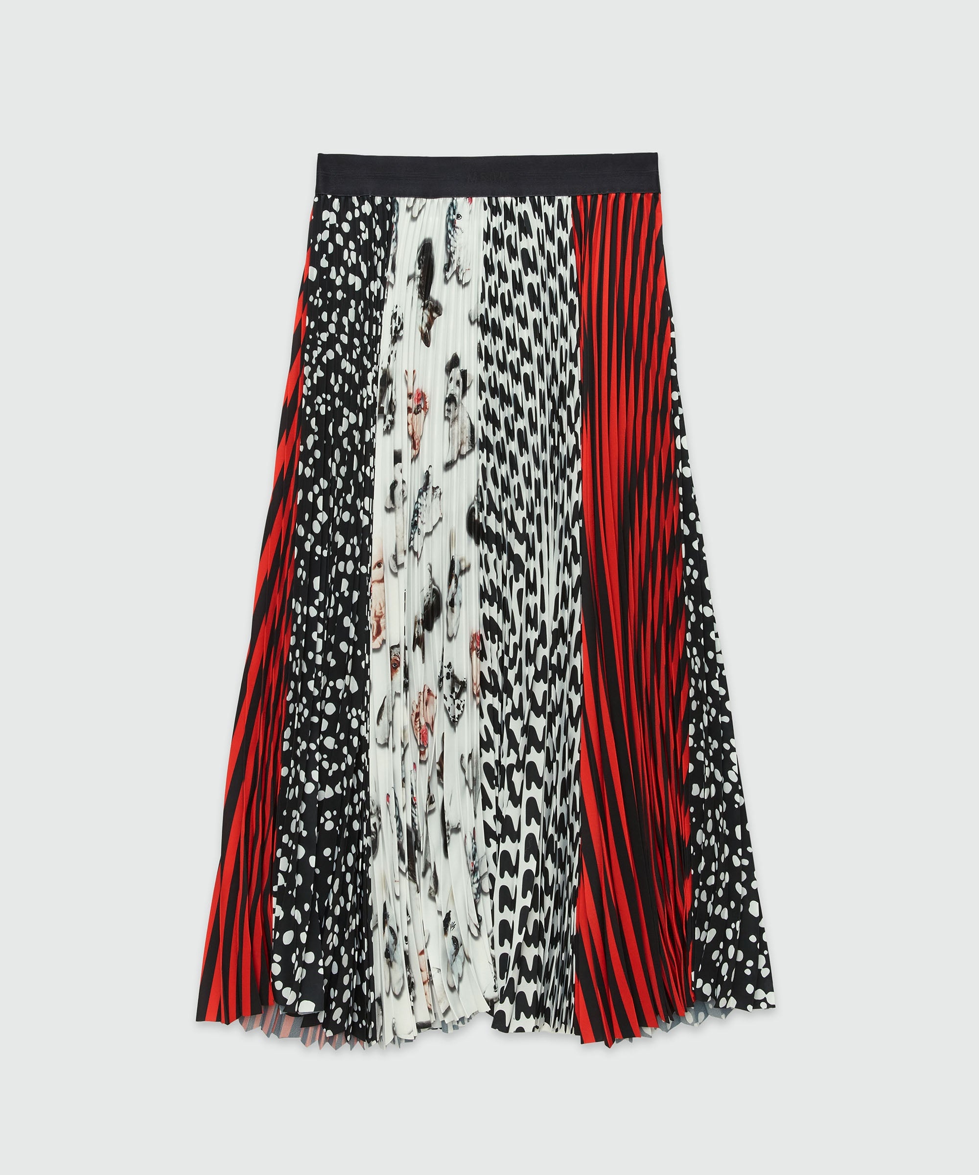 Mixed pattern pleated skirt - 1