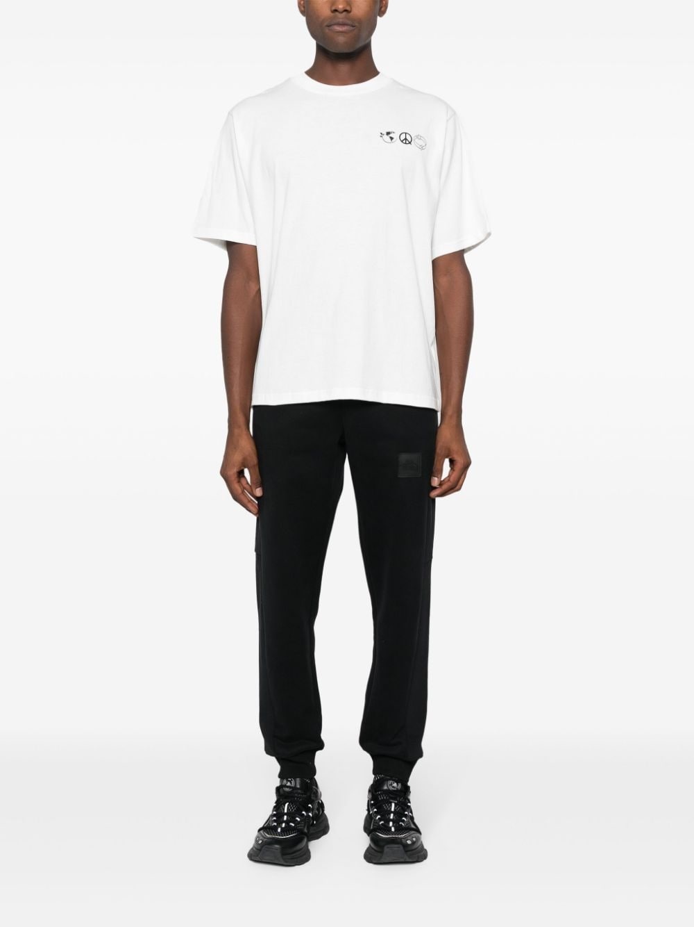 logo-appliquÃ© cotton track pants - 2