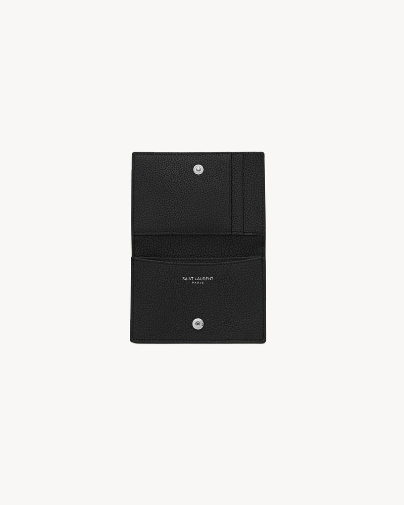 CASSANDRE SHADOW SAINT LAURENT BUSINESS CARD CASE IN GRAINED LEATHER 4