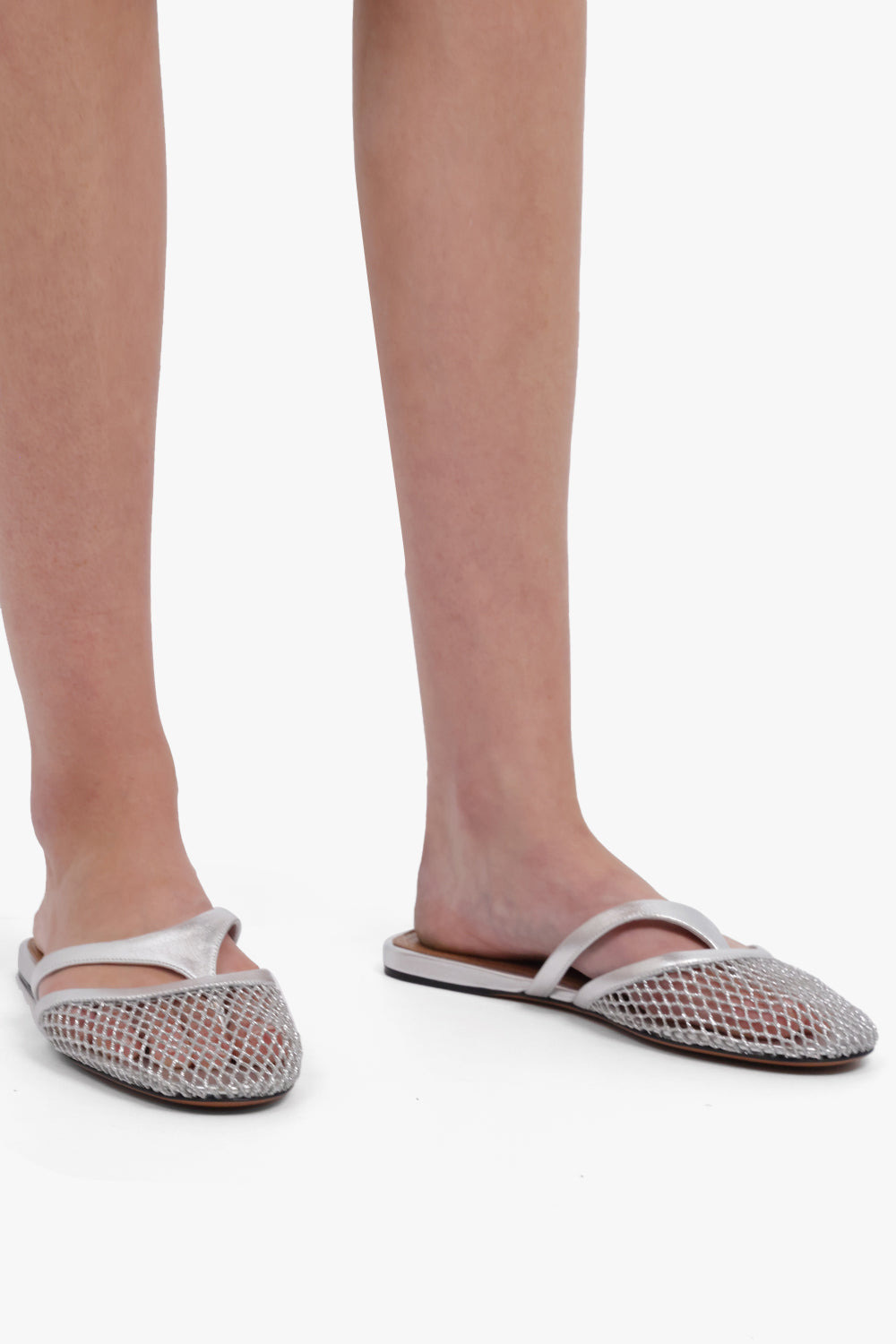 FISHNET THONG SLIDE | SILVER - 6