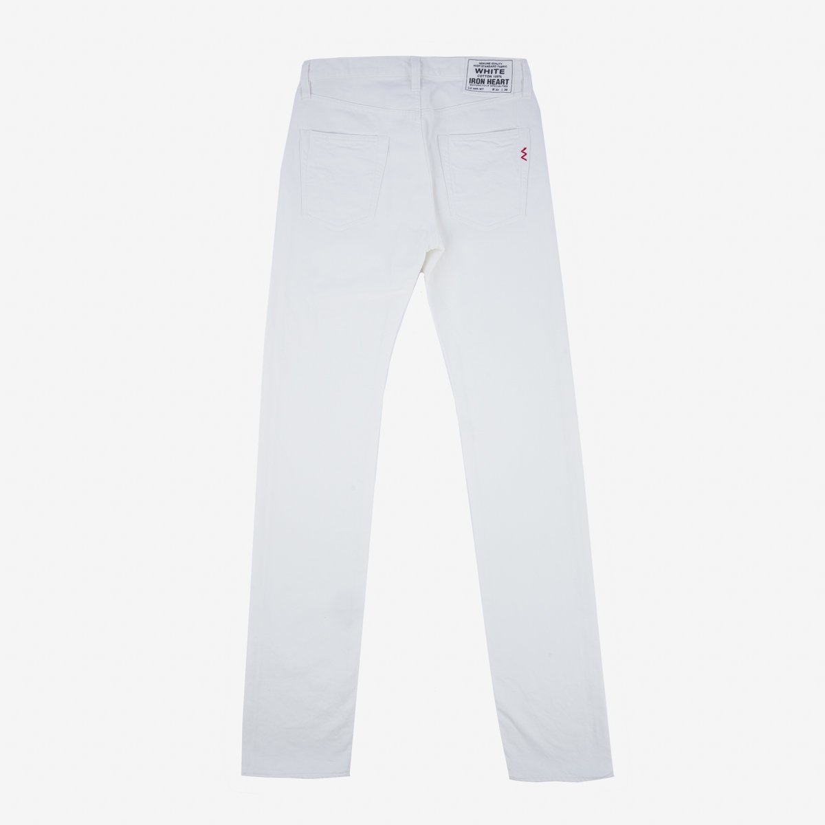 IH-666-WT 13.5oz Denim Slim Straight Cut Jeans - White - 4