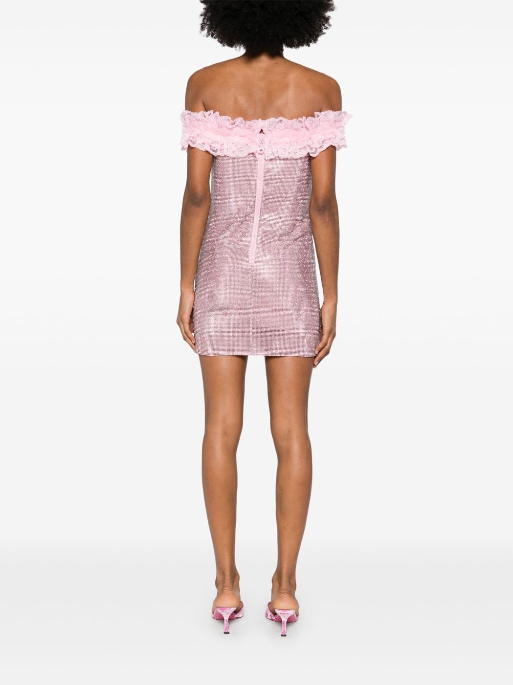 crystal-embellished mini dress - 4