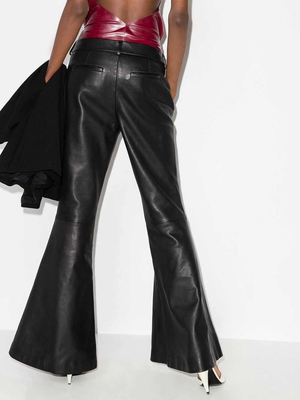 Charles flared leather trousers - 3