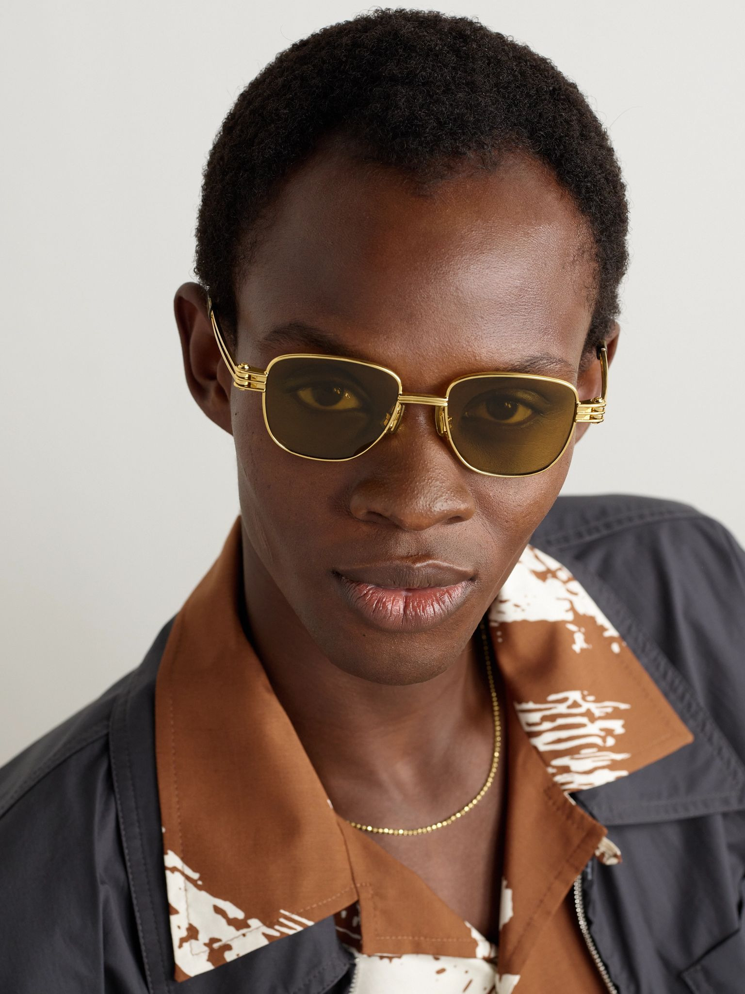 Square-Frame Gold-Tone Sunglasses Gold - 2