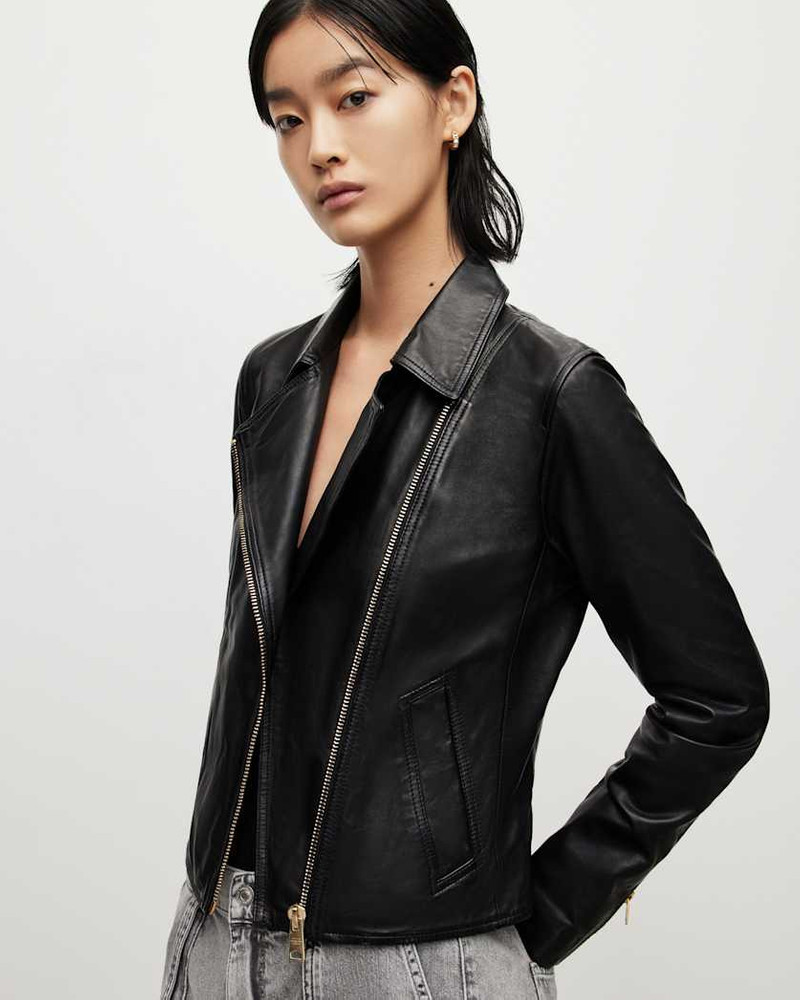 VELA SLIM FIT LEATHER BIKER JACKET 5