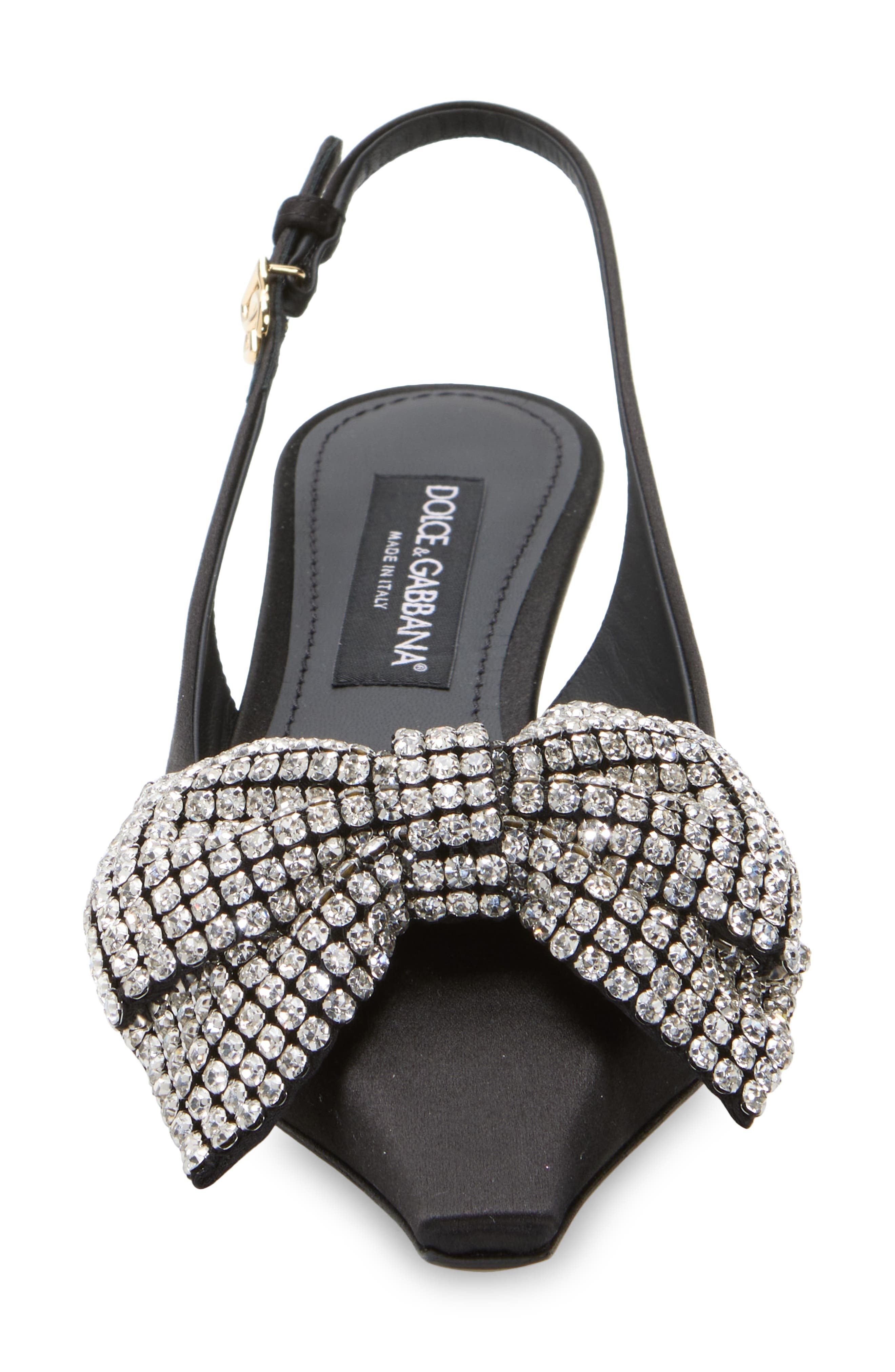 Dolce&Gabbana Mun Kitten Heel Slingback Pump in 8S488 Nero/Crystal at Nordstrom - 4