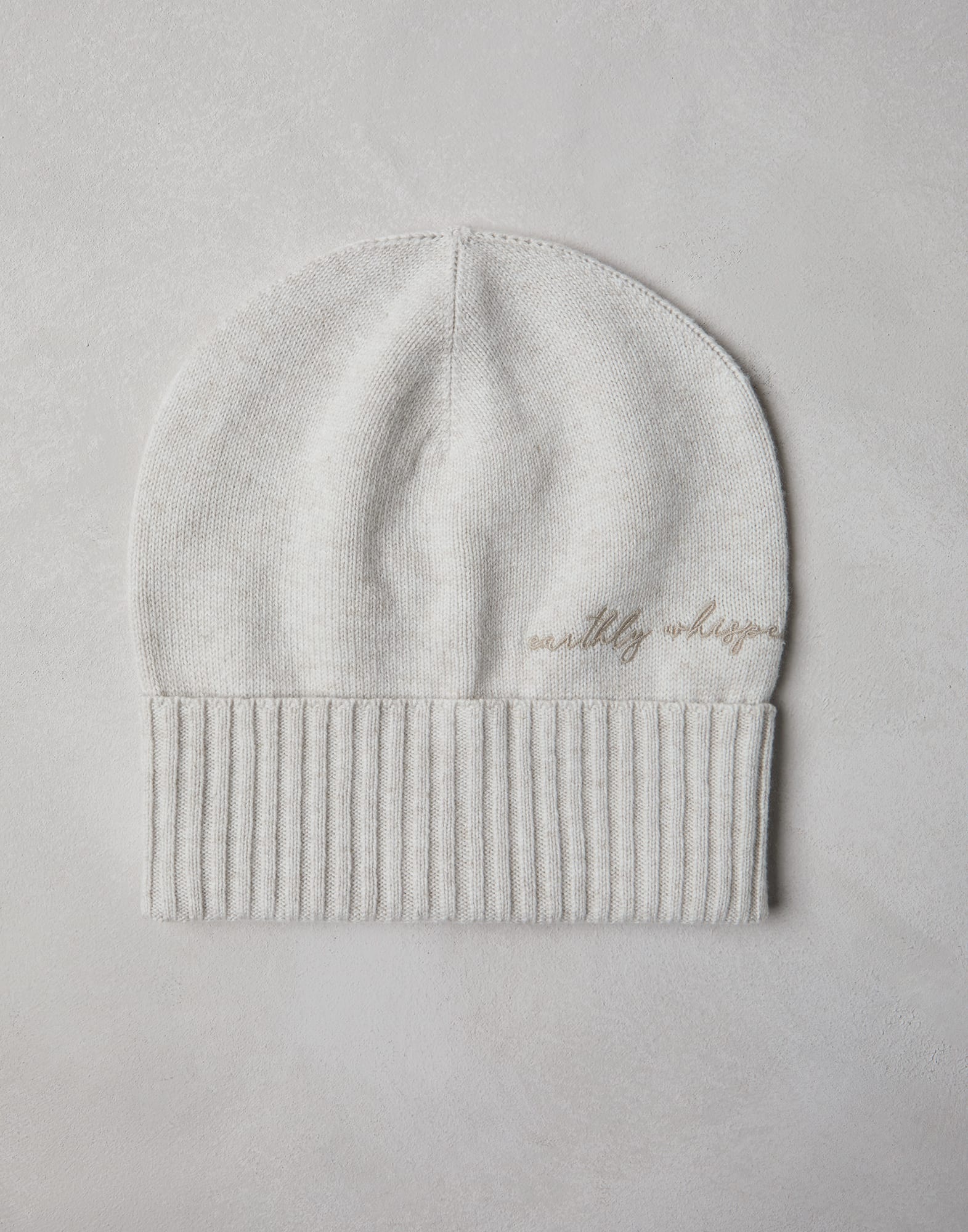 Virgin wool, cashmere and silk knit beanie with embroidery - 1