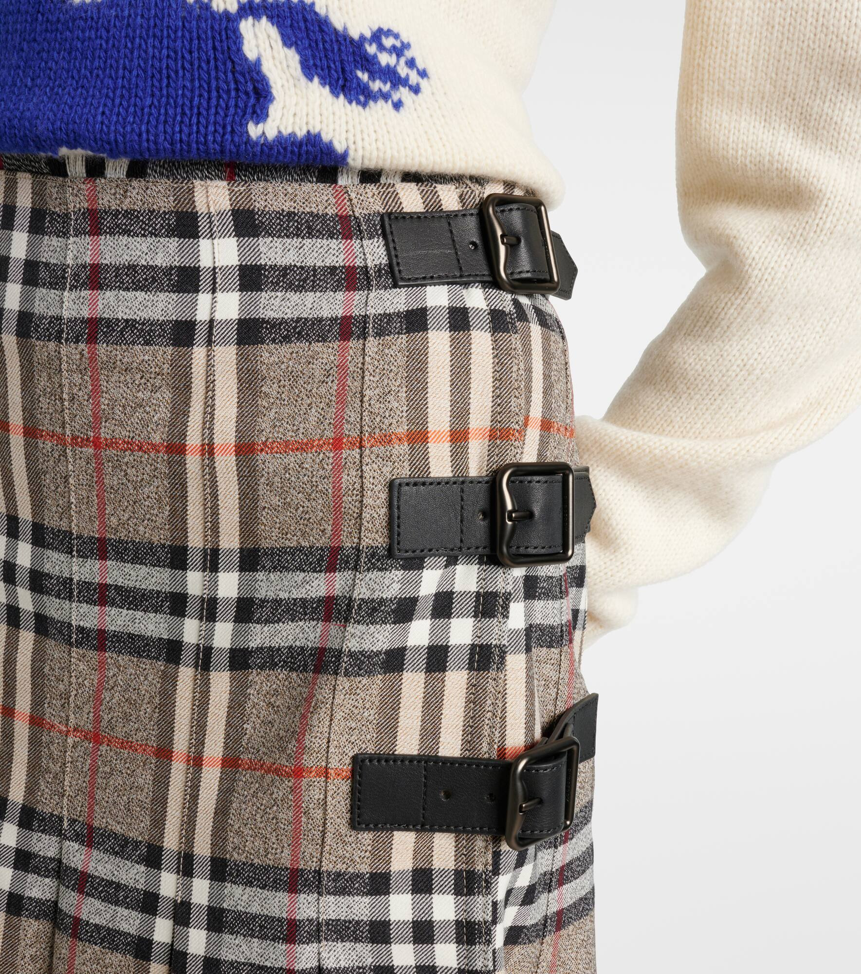 Burberry Check wool midi skirt - 4