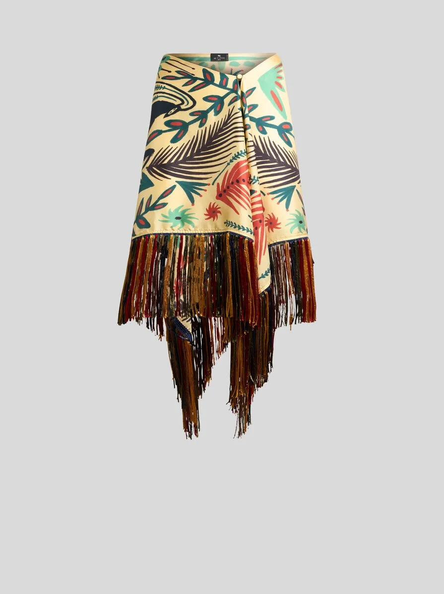 ETRO x TABBY BOOTH SILK COVER-UP PAREO WITH FRINGING AND PLACED PRINT - 1