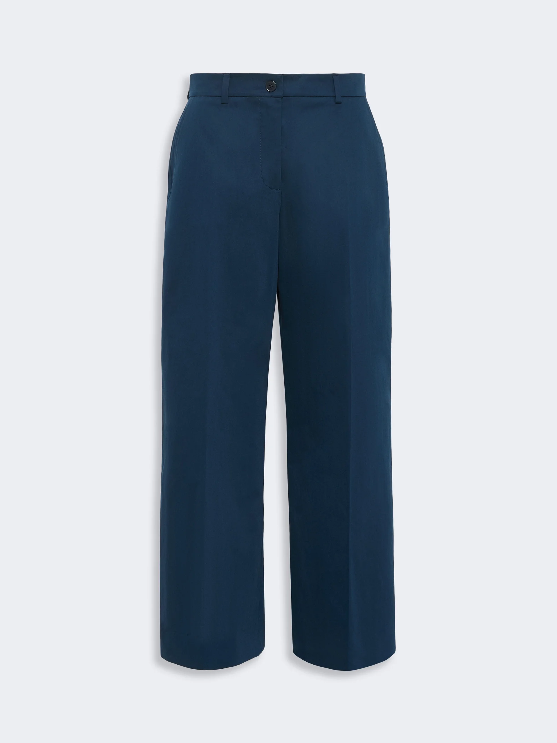 URIAL Cotton satin trousers - NAVY - 1
