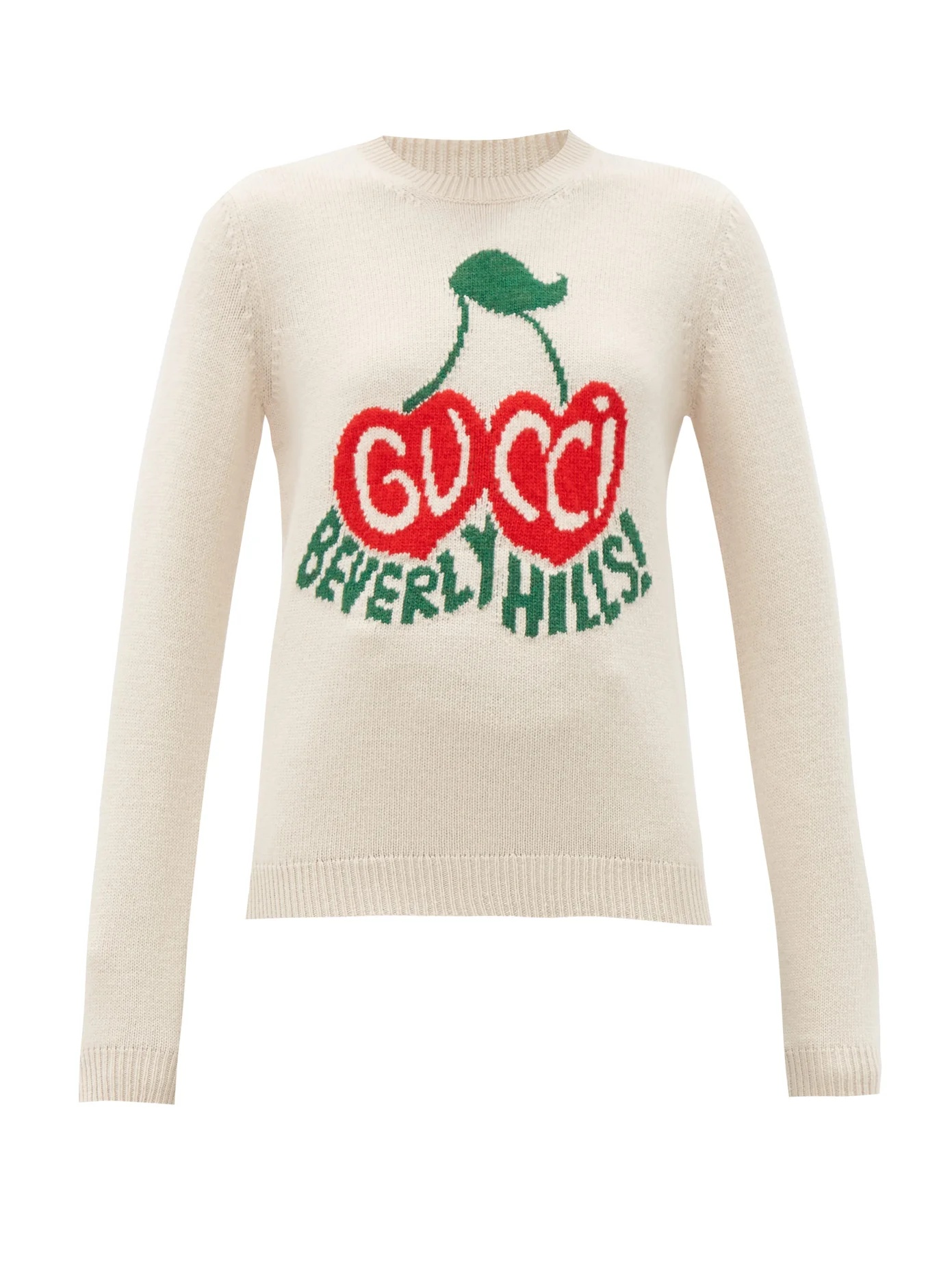 Beverly Hills cherry-intarsia wool sweater - 1