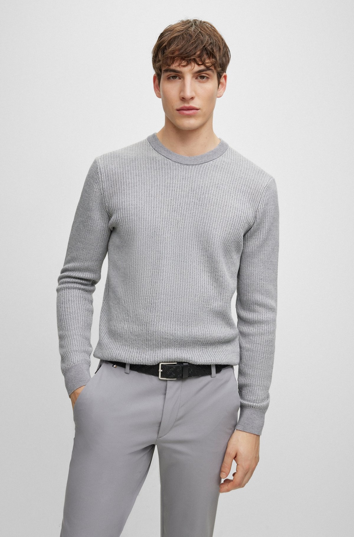 ITALIAN-LEATHER BELT WITH REPEAT-LOGO DETAILS - 3