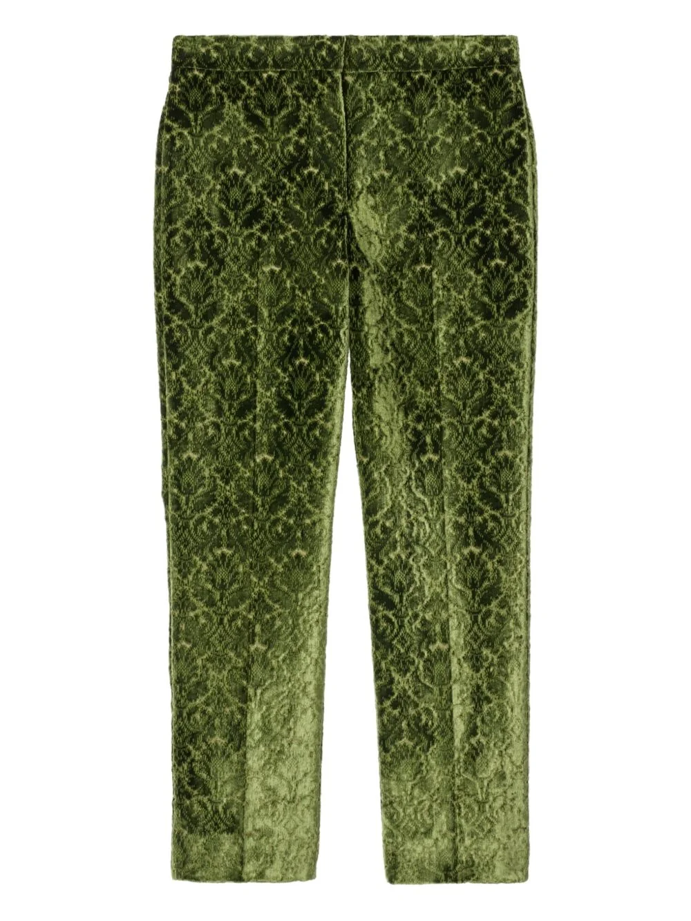 damask-pattern velvet trousers - 1