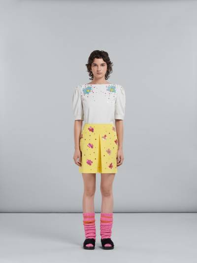 Marni YELLOW CADY MINI SKIRT WITH SEQUINS outlook
