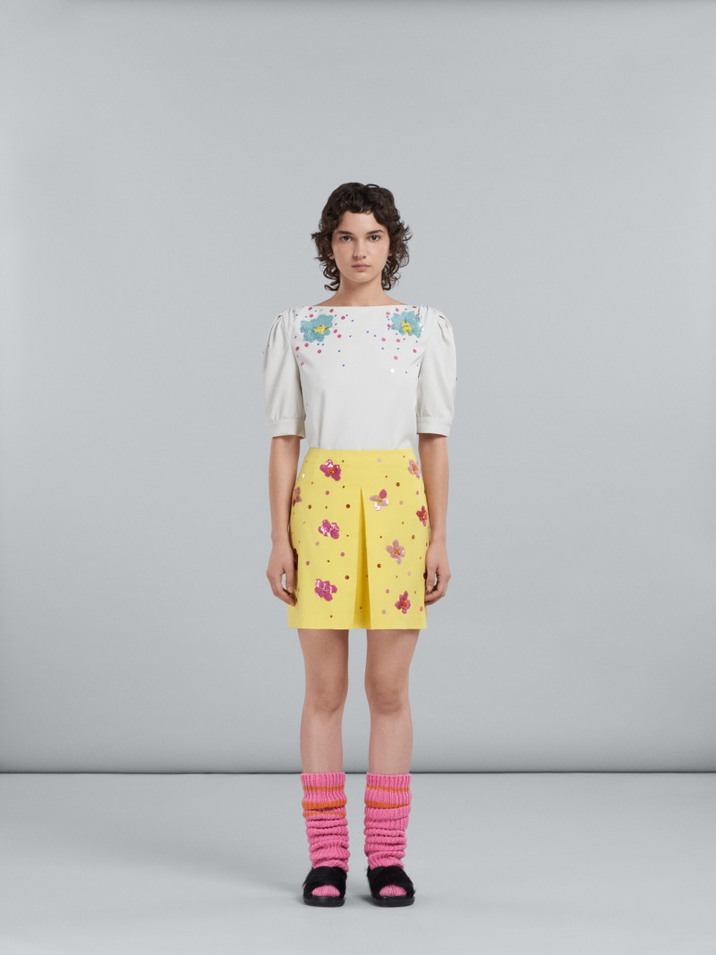 Marni YELLOW CADY MINI SKIRT WITH SEQUINS outlook