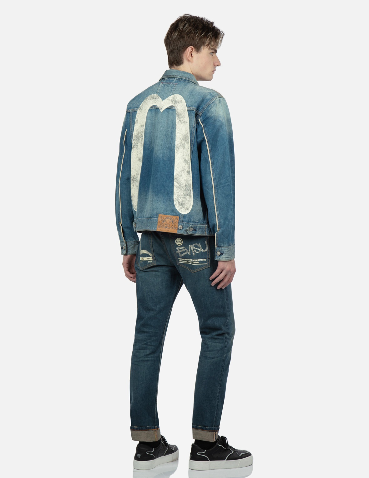 SEAGULL AND LOGO PRINT CARROT FIT JEANS #2017 - 2