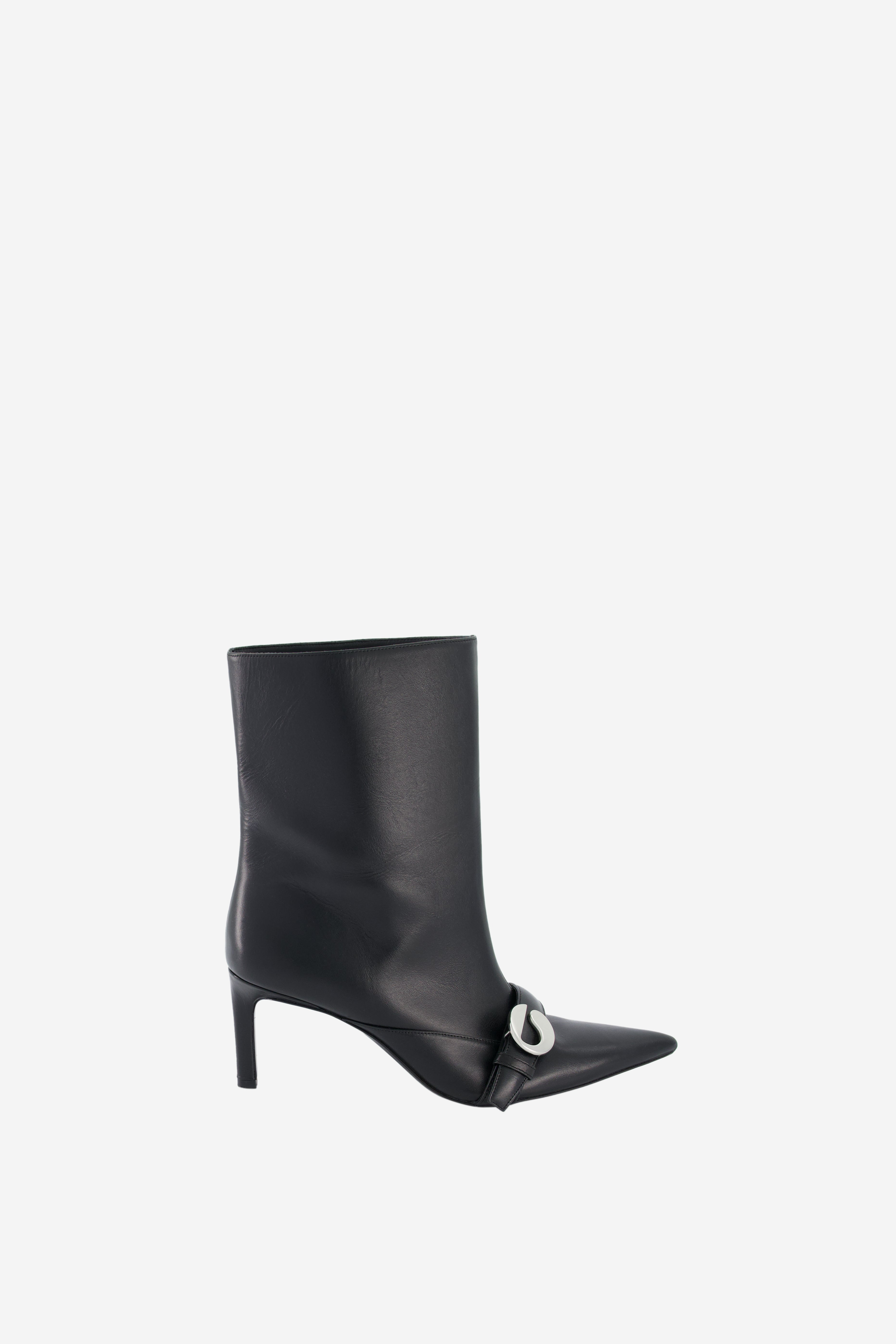 Ankle Heeled Belt Boots - 1
