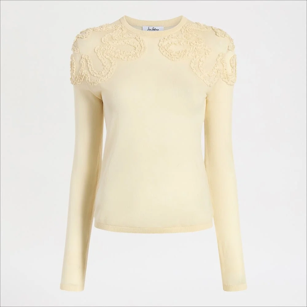 Long Sleeve Ruffle Detail Sweater - 1
